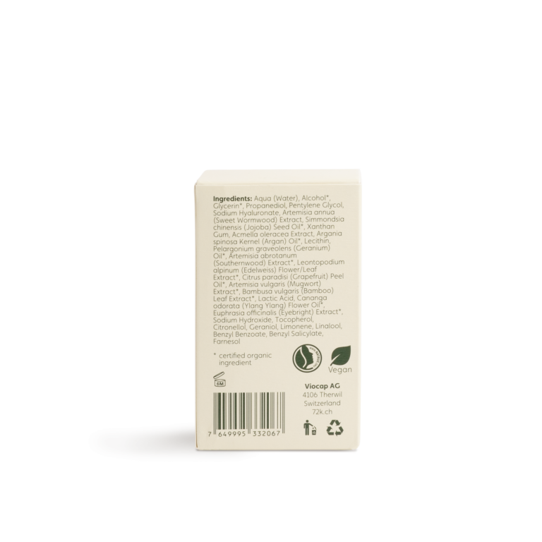 72k eye serum woman back packaging