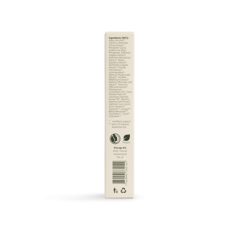 72k multi talent spot serum back packaging